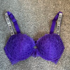 Victoria’s Secret 34C Purple Lace Very Sexy Shine Strap Push-Up Bra